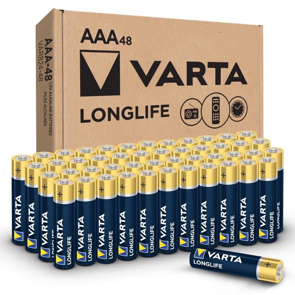 VARTA Longlife AA Batteries (100 Pack), Alkaline Triple A Battery