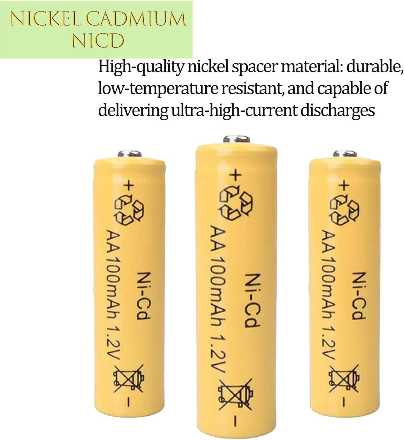 12-Pack AA 1.2V Ni-Cd Rechargeable Batteries for Solar Lights