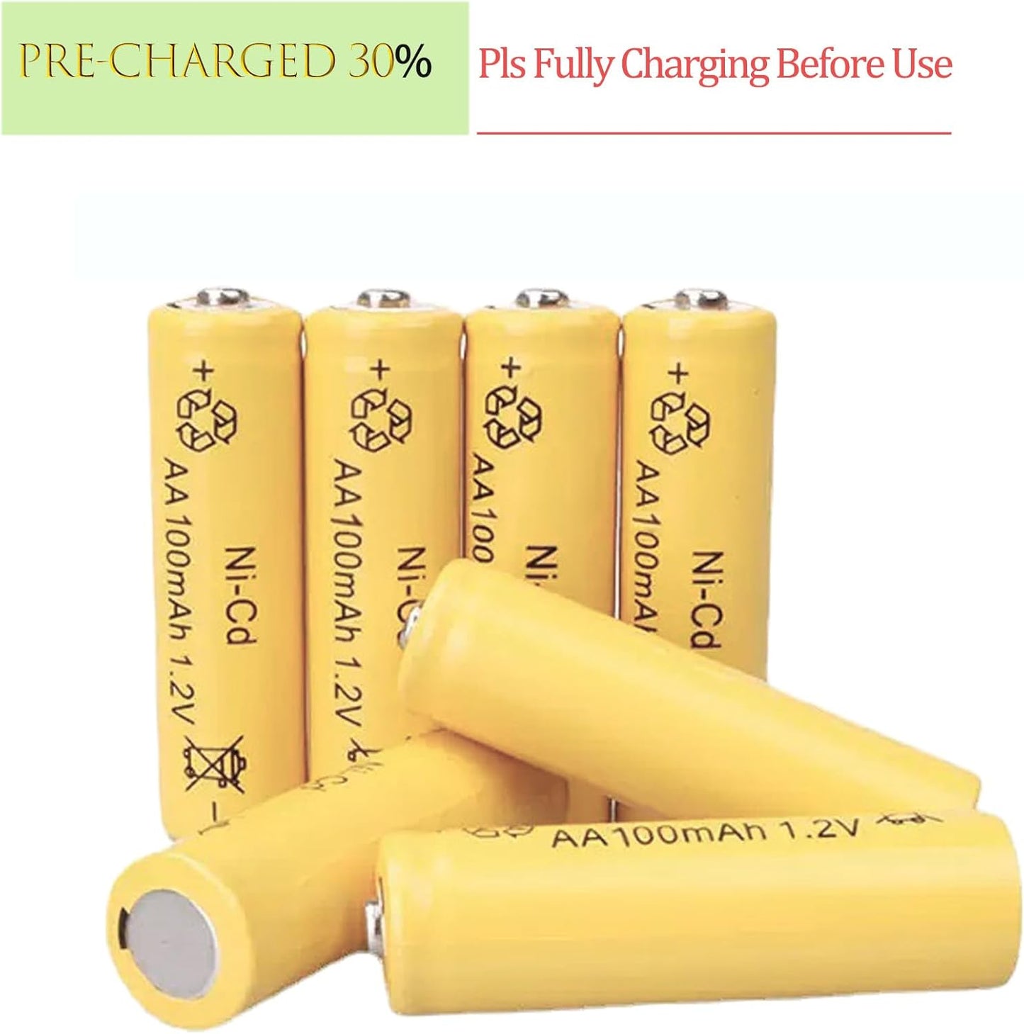 12-Pack AA 1.2V Ni-Cd Rechargeable Batteries for Solar Lights