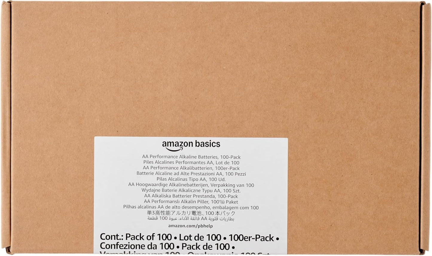 Amazon Basics 20-Pack AA Alkaline High-Performance Batteries