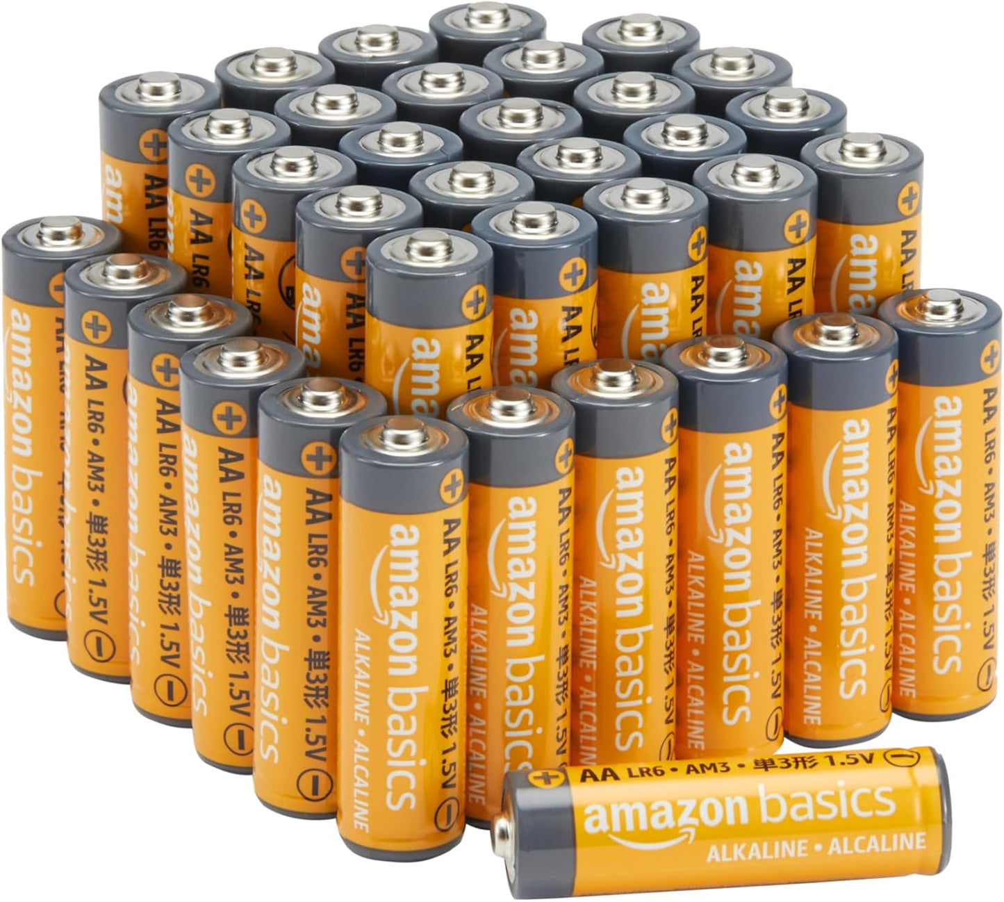 Amazon Basics 20-Pack AA Alkaline High-Performance Batteries