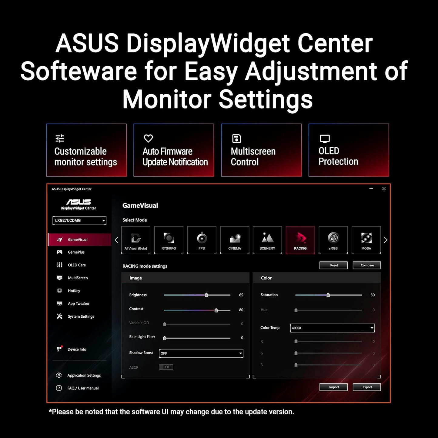 ASUS ROG 27" 4K QD-OLED Gaming Monitor, 240Hz