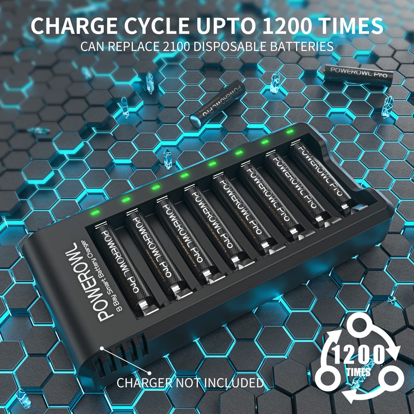 POWEROWL Goldtop Rechargeable AA Batteries PRO