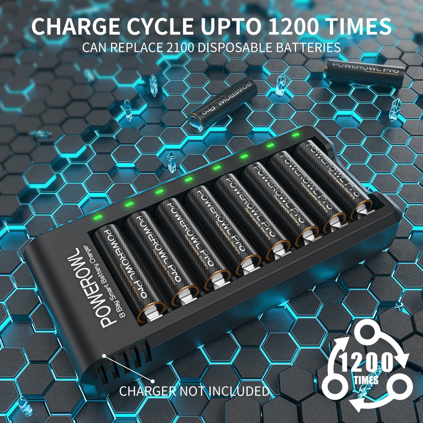 POWEROWL Goldtop Rechargeable AA Batteries PRO