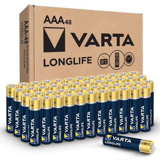 VARTA Longlife AA Batteries (100 Pack), Alkaline Triple A Battery