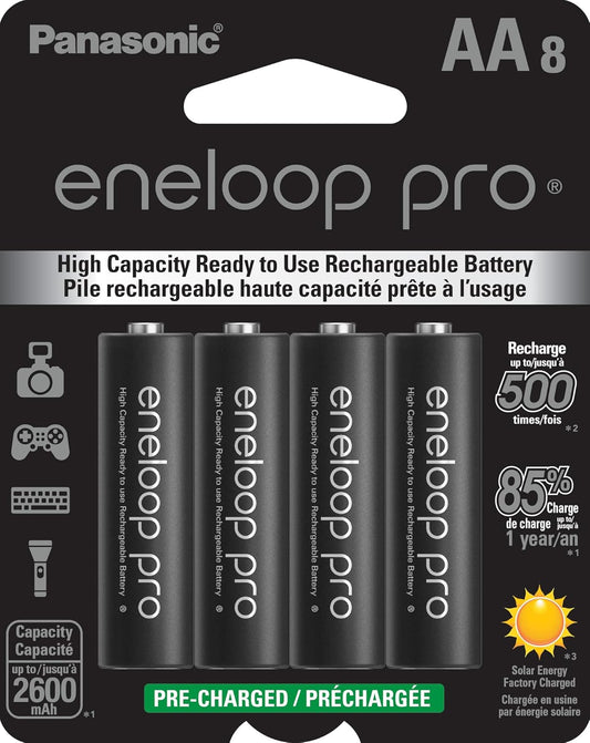 Eneloop Panasonic Pro AA 8-Pack Ni-MH Batteries